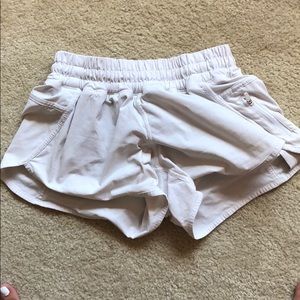 Size 6 white lululemon shorts